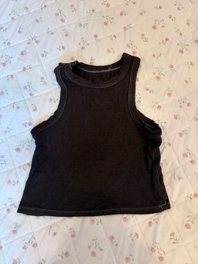 Women's Black Ribbed Tank Top